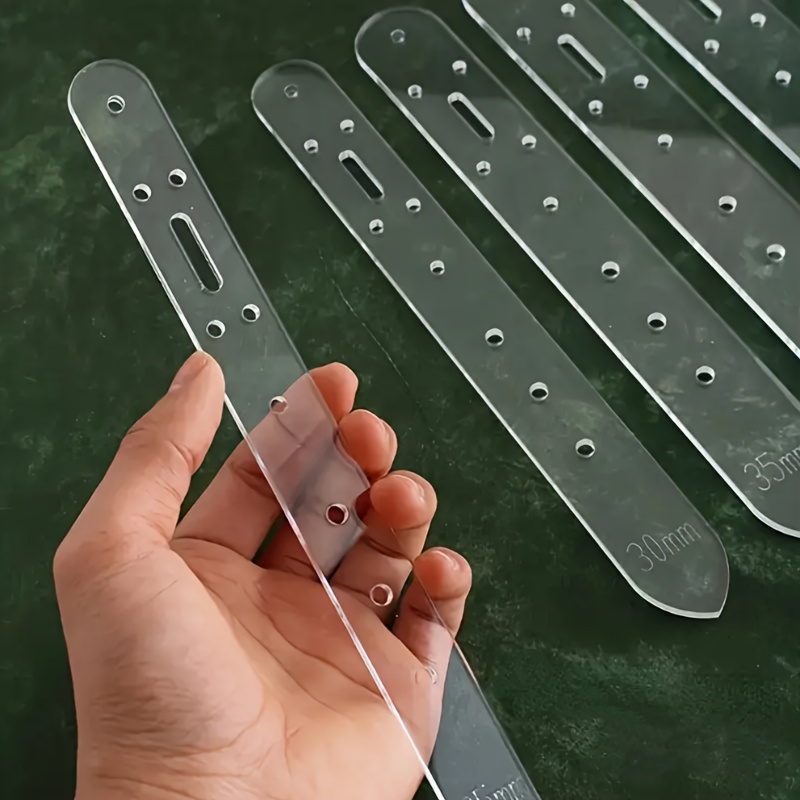 Leatherwork Hammer - 5PCSplastic Belt Hole Punching Template Set，Leather