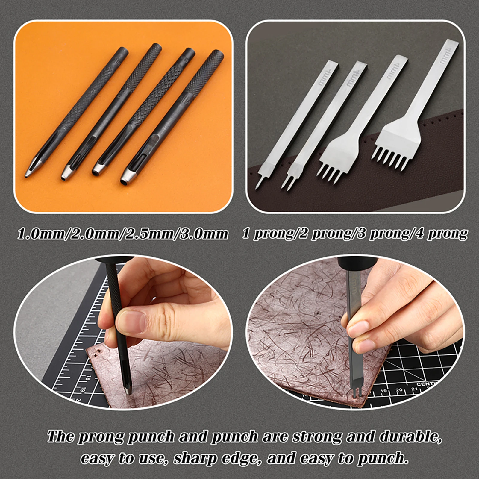 Orange Leather Sewing Kit Upho - огляд і ціна Leatherwork Hammer